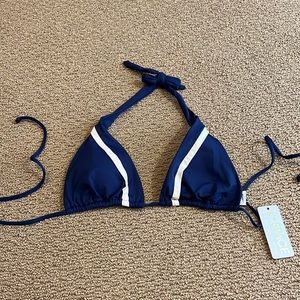L Space blue halter bathing suit top